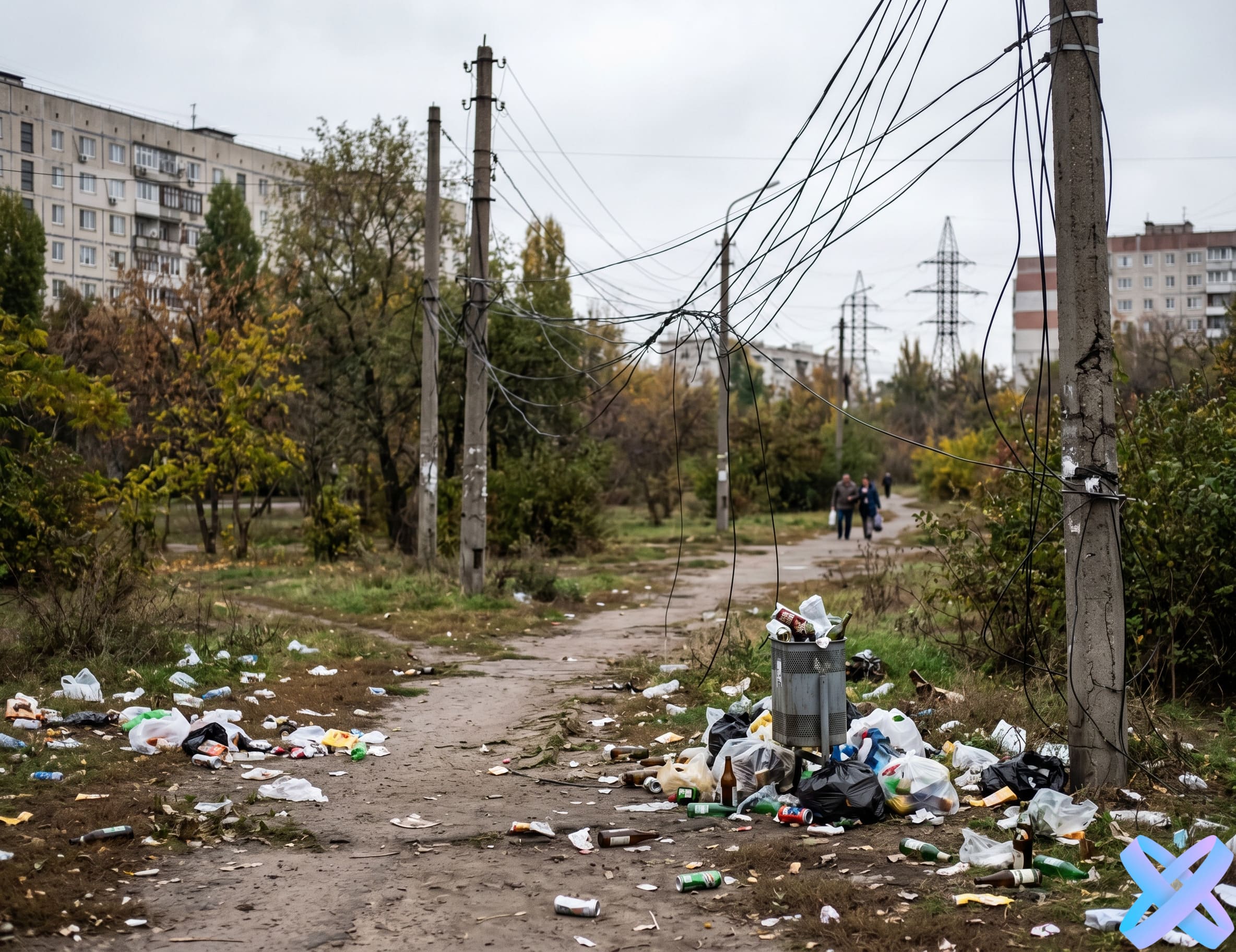 До: мусор на улице
