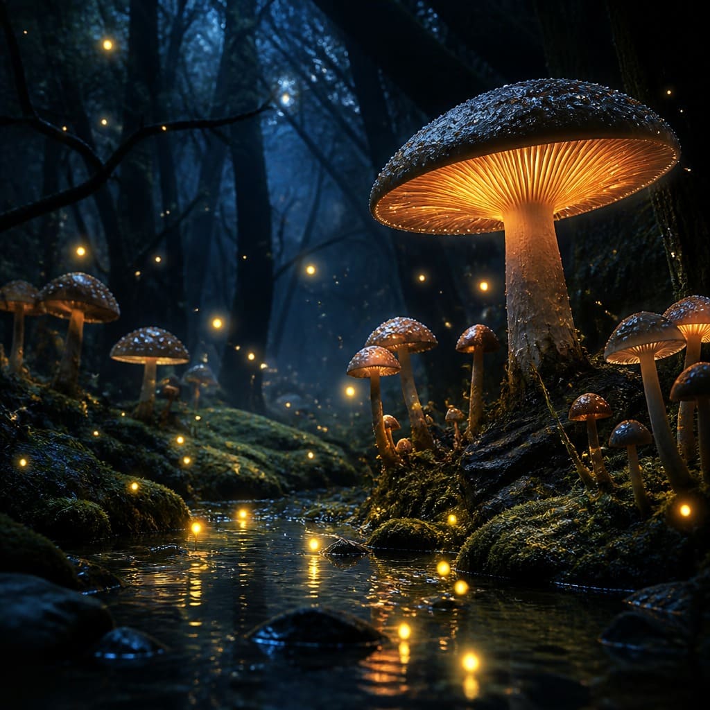 Магический лес, созданный AI